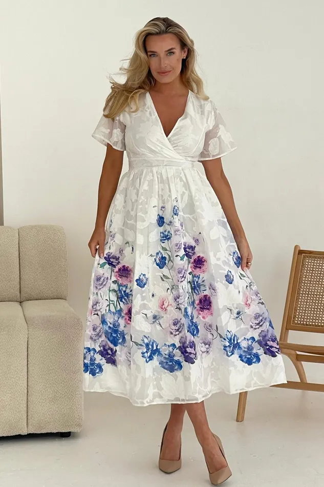 Girl In Mind Skater Dresses Lucy Printed Burnout Midi Dress 8211 Women