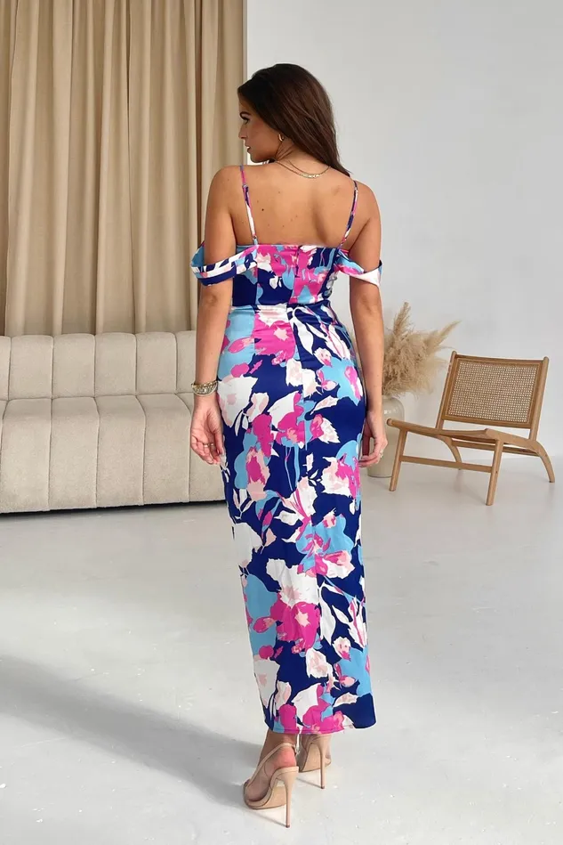 Girl In Mind Wrap Dresses Camila Pink Blue Wrap Over Midi Dress 8211 Women