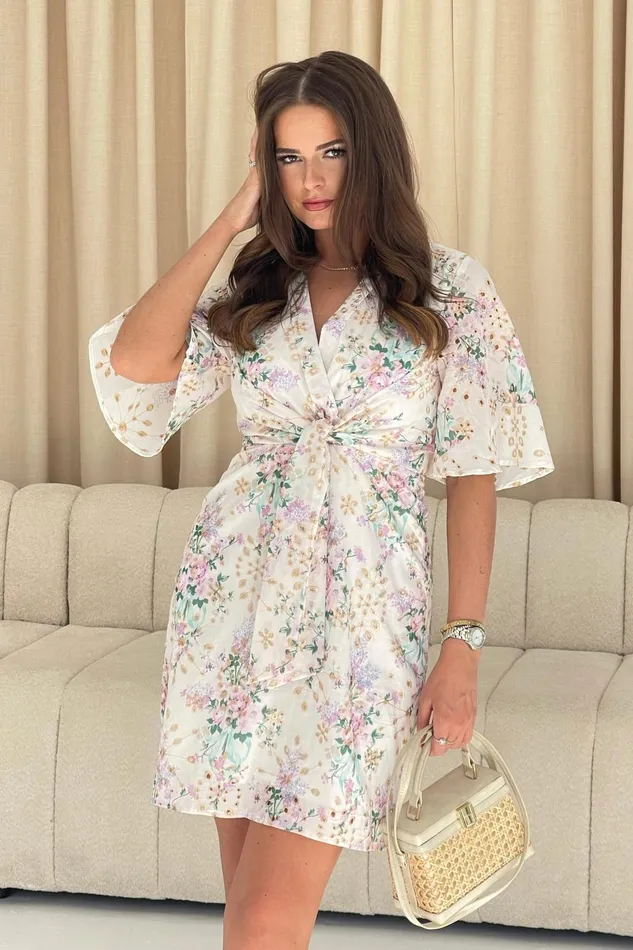 Girl In Mind Wrap Dresses Jemima Wrap Detail Mini Broidery Print 8211 Women