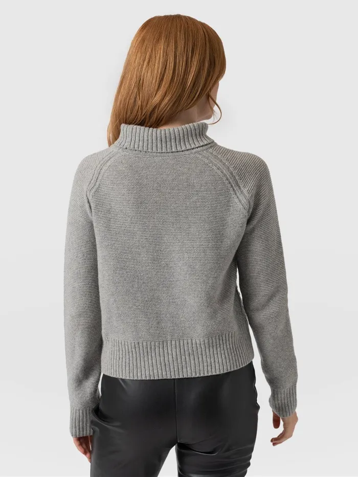 Glen Cable Knit Sweater 8211 Grey Grey Women Saint And Sofia Knitwear