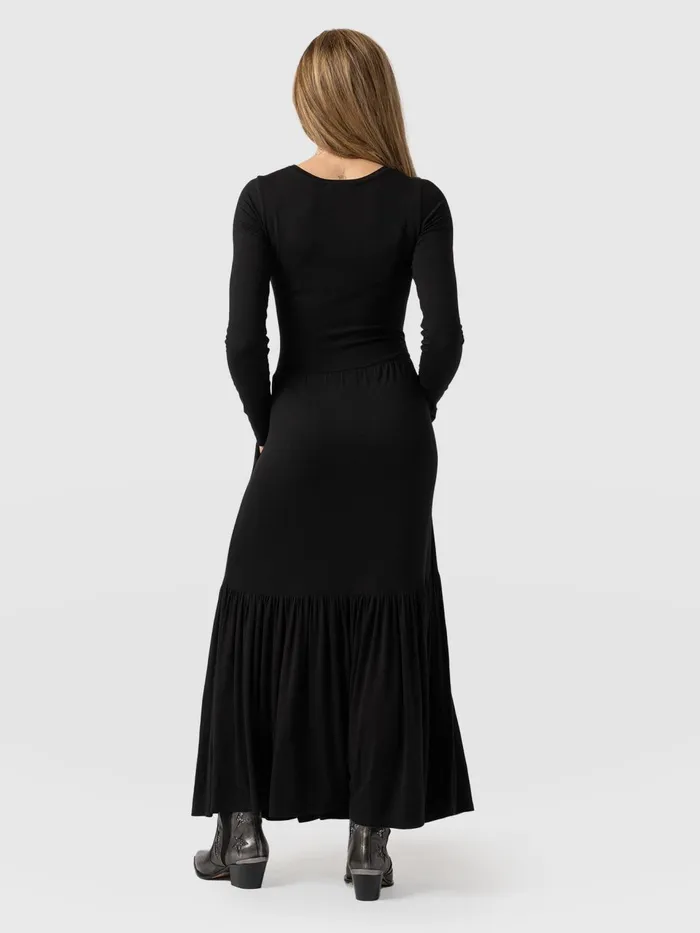 Greenwich Dress Long Sleeve 8211 Black Black Women Saint And Sofia Dresses
