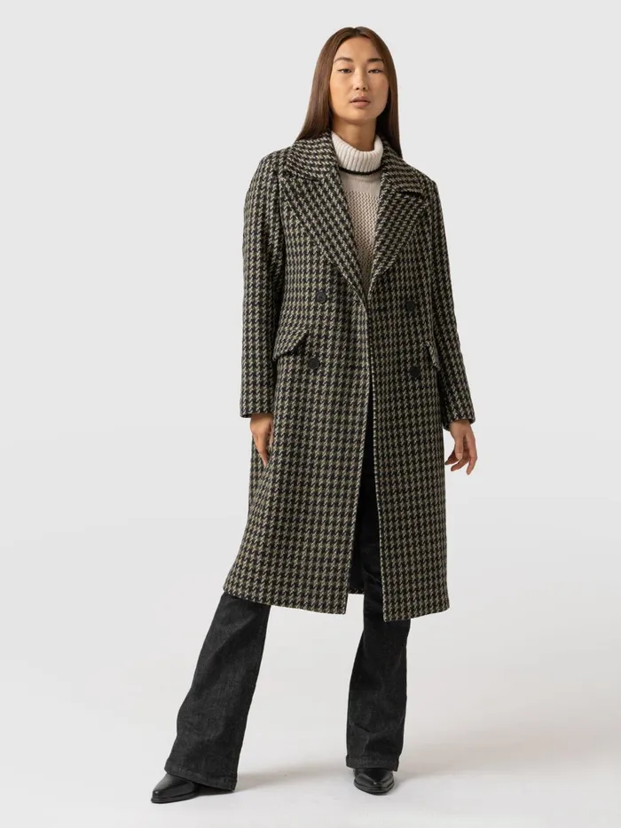 Hampton Coat 8211 Olive Houndstooth Olive Houndstooth Women Saint And Sofia Coats and Jackets Hampton Coat 8211 Olive Houndstooth Olive Houndstooth Women Saint And Sofia Coats and Jackets