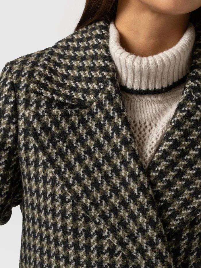 Hampton Coat 8211 Olive Houndstooth Olive Houndstooth Women Saint And Sofia Coats and Jackets