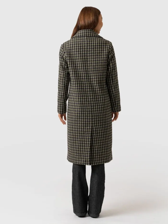 Hampton Coat 8211 Olive Houndstooth Olive Houndstooth Women Saint And Sofia Coats and Jackets