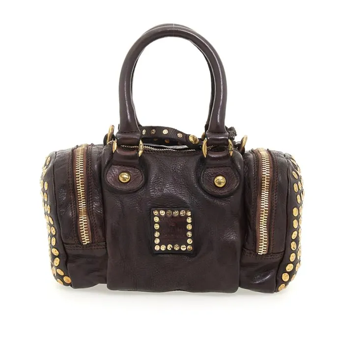 Handbags Women Campomaggi Studs Leather Bags Brown