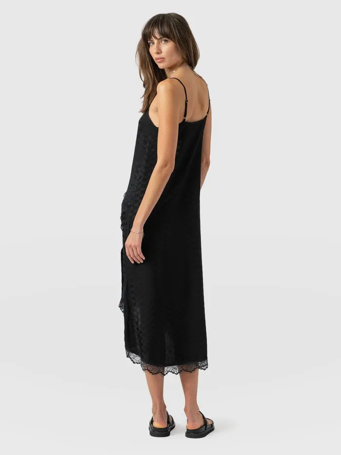 Harper Lace Cami Dress 8211 Black Jacquard Black Jacquard Women Saint And Sofia Dresses