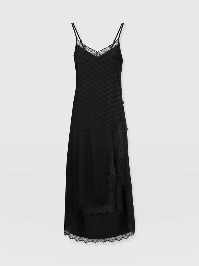 Harper Lace Cami Dress 8211 Black Jacquard Black Jacquard Women Saint And Sofia Dresses