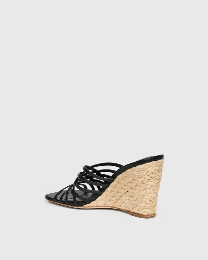 Heels and Wedges Women PAIGE Skyler Wedge 8211 Black Leather Heels and Wedges Women PAIGE Skyler Wedge 8211 Black Leather