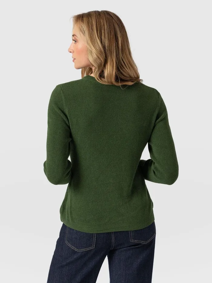 Honeycomb Rib Sweater 8211 Green Green Women Saint And Sofia Knitwear
