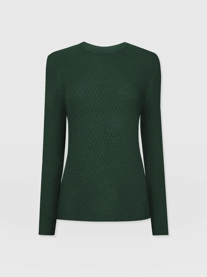 Honeycomb Rib Sweater 8211 Green Green Women Saint And Sofia Knitwear