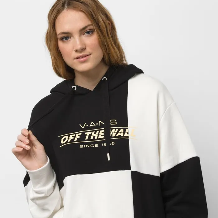 Hoodies and Jackets Women Vans Check Piece Oversized Hoodie Black Checkwork