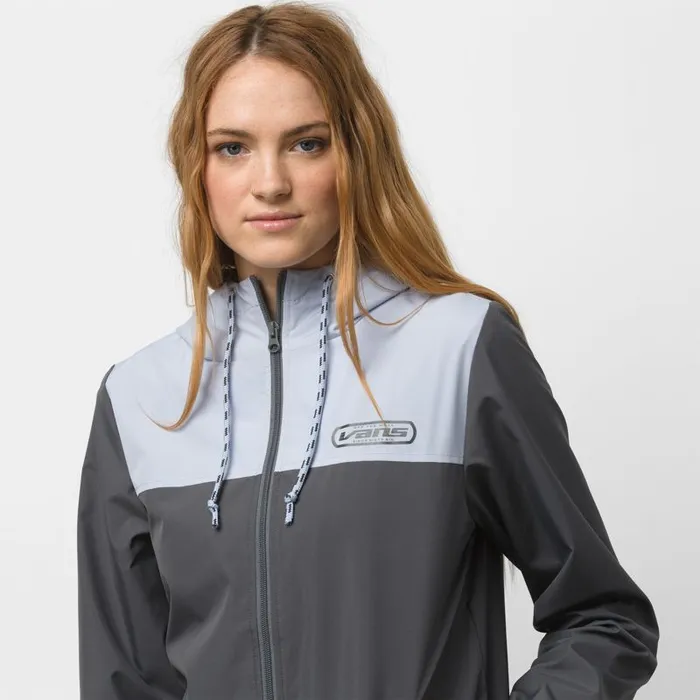Hoodies and Jackets Women Vans Kastle Block Windbreaker Asphalt