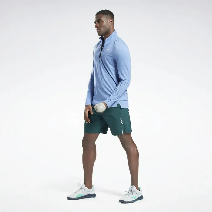 Hoodies and Sweatshirts Mens Reebok ActivchillCotton QuarterZip Top Court Blue