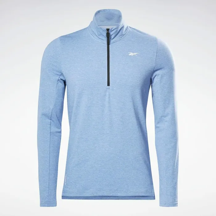 Hoodies and Sweatshirts Mens Reebok ActivchillCotton QuarterZip Top Court Blue
