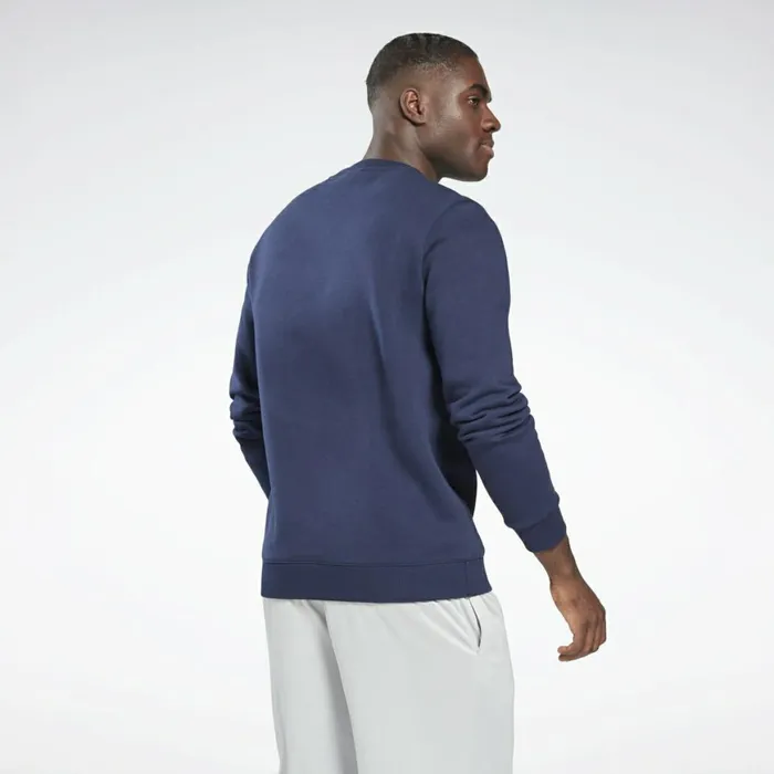Hoodies and Sweatshirts Mens Reebok Identity Fleece Crew Sweatshirt Vector Navy