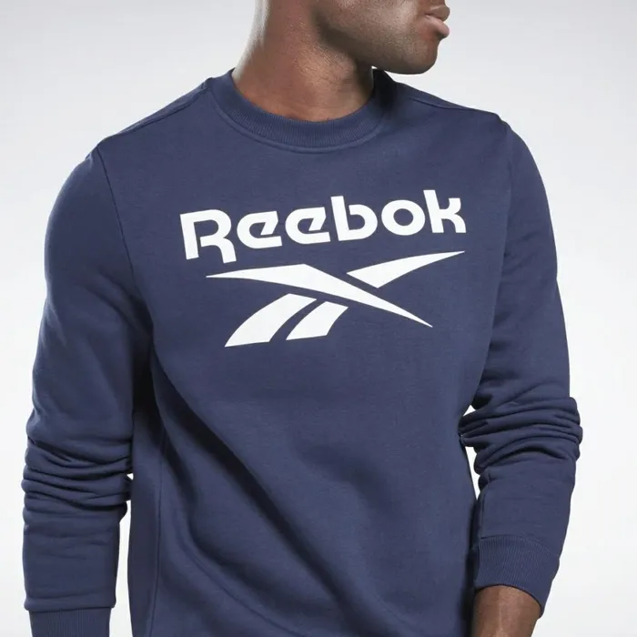 Hoodies and Sweatshirts Mens Reebok Identity Fleece Crew Sweatshirt Vector Navy
