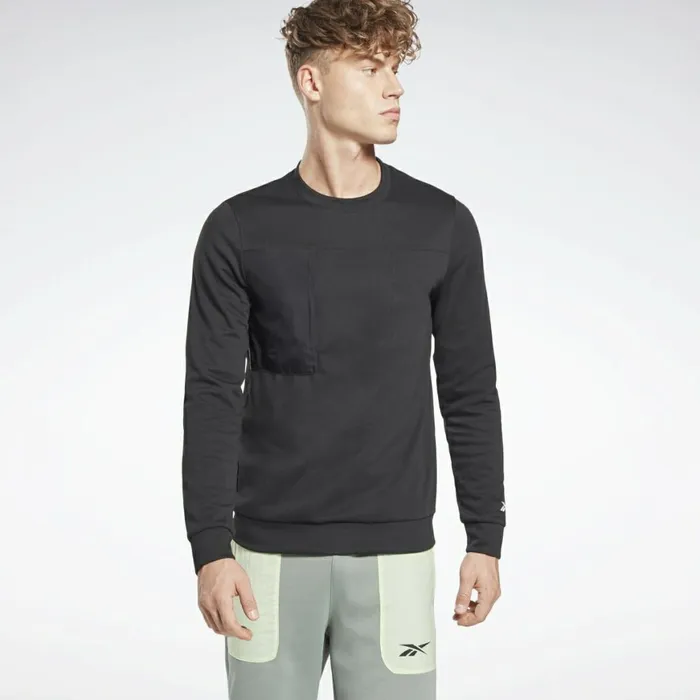 Hoodies and Sweatshirts Mens Reebok MYT Crew Sweatshirt Black