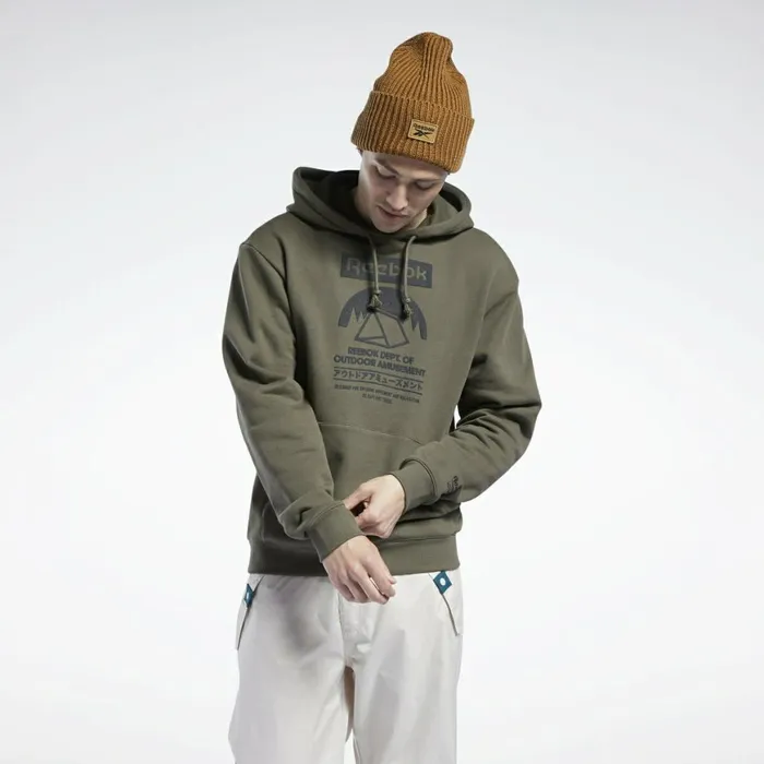 Hoodies and Sweatshirts MensWomens Reebok Classics Camping Graphic Hoodie Army Green Hoodies and Sweatshirts MensWomens Reebok Classics Camping Graphic Hoodie Army Green