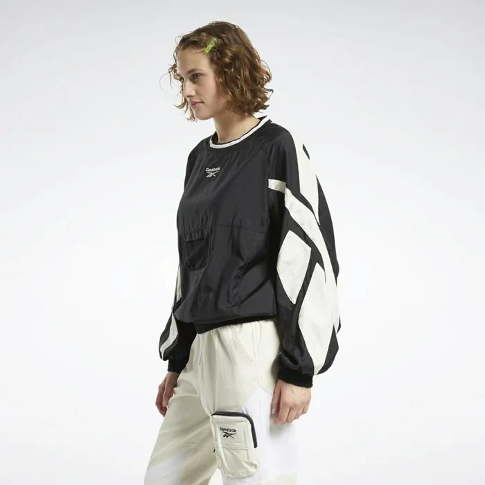 Hoodies and Sweatshirts Womens Reebok Classics Twin Vector Crew Sweatshirt Black Alabaster Hoodies and Sweatshirts Womens Reebok Classics Twin Vector Crew Sweatshirt Black Alabaster