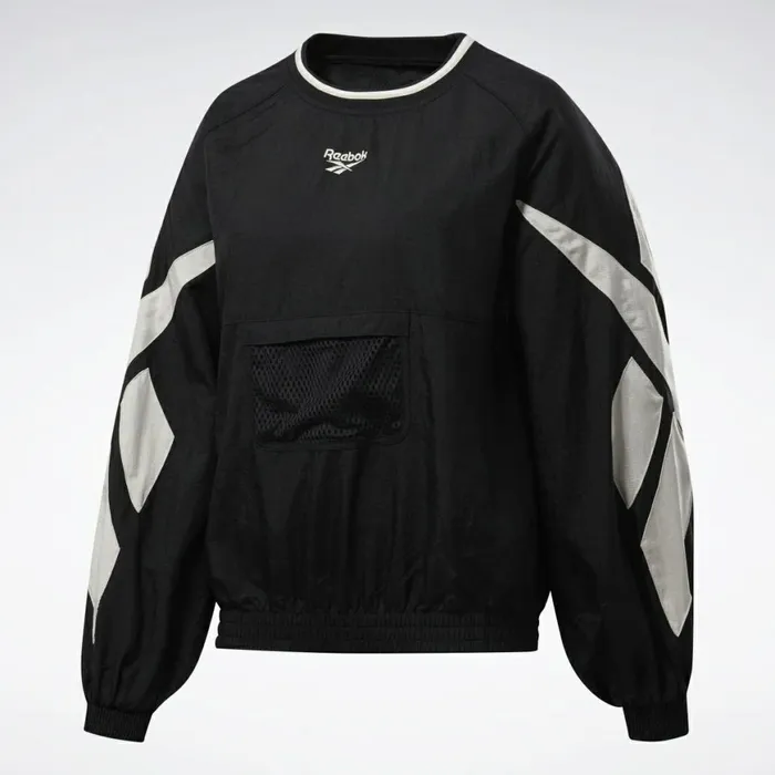 Hoodies and Sweatshirts Womens Reebok Classics Twin Vector Crew Sweatshirt Black Alabaster