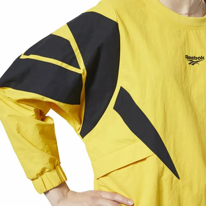 Hoodies and Sweatshirts Womens Reebok Classics Vector Crew Sweatshirt Toxic Yellow
