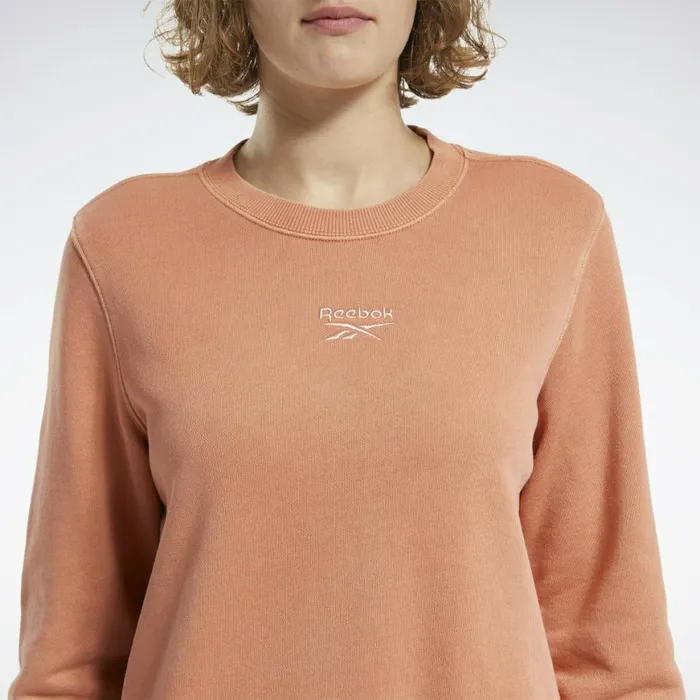 Hoodies and Sweatshirts Womens Reebok Classics Washed Crew Sweatshirt Rustic Clay