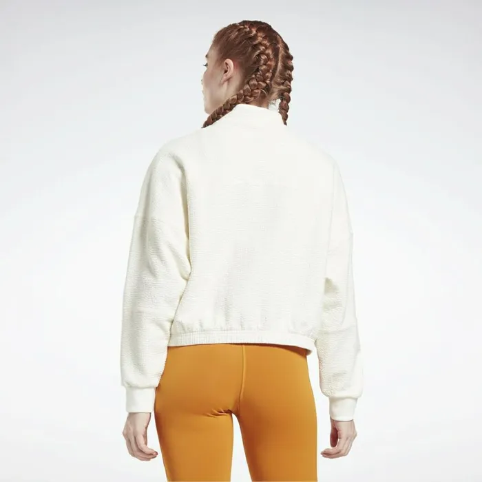 Hoodies and Sweatshirts Womens Reebok Fashion CoverUp Chalk
