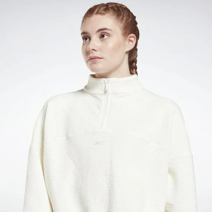 Hoodies and Sweatshirts Womens Reebok Fashion CoverUp Chalk