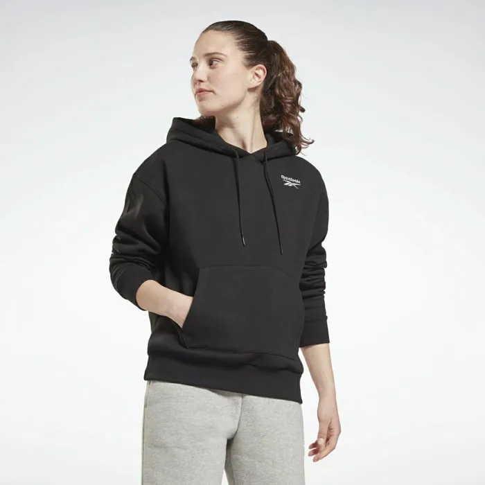 Hoodies and Sweatshirts Womens Reebok Identity Fleece Pullover Hoodie Black