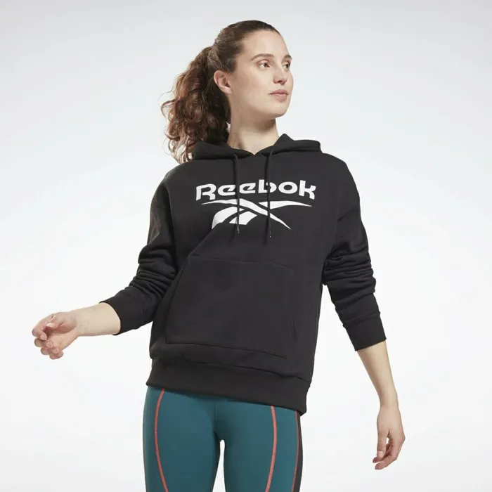 Hoodies and Sweatshirts Womens Reebok Identity Logo Fleece Pullover Hoodie Black Hoodies and Sweatshirts Womens Reebok Identity Logo Fleece Pullover Hoodie Black