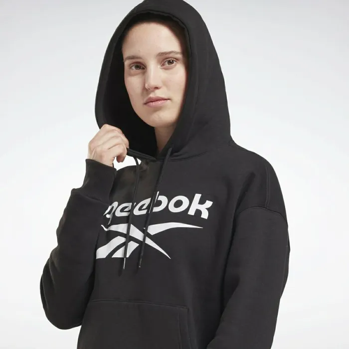 Hoodies and Sweatshirts Womens Reebok Identity Logo Fleece Pullover Hoodie Black