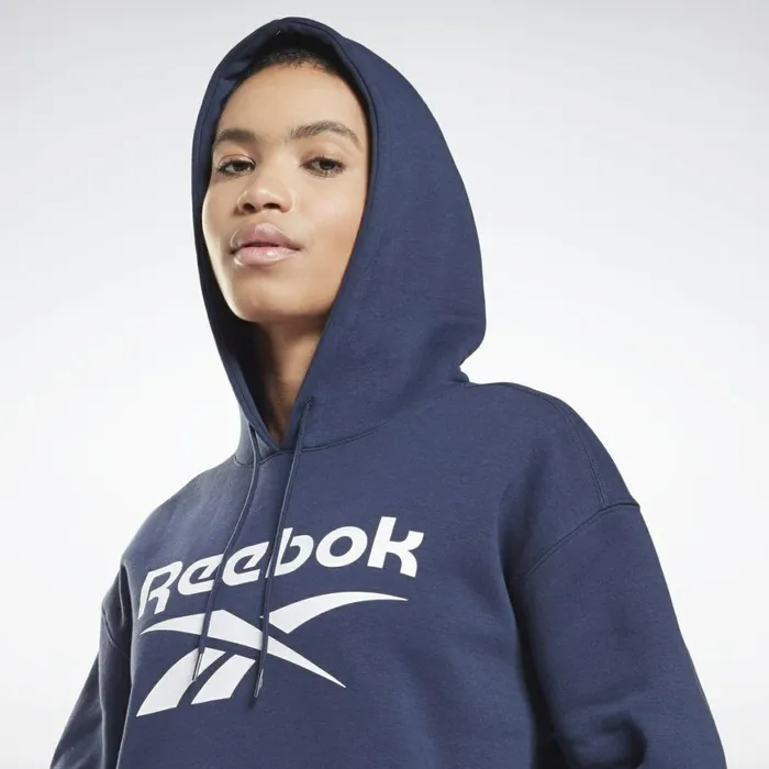 Hoodies and Sweatshirts Womens Reebok Identity Logo Fleece Pullover Hoodie Vector Navy