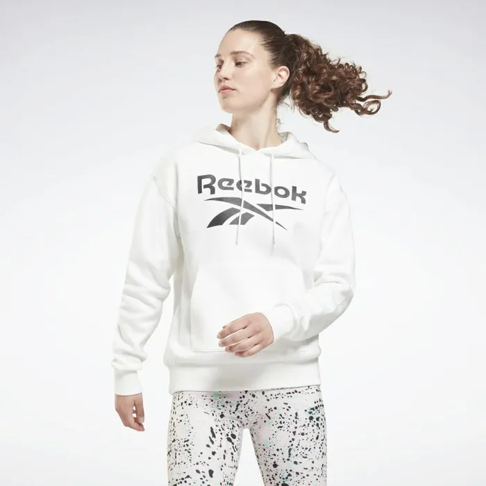 Hoodies and Sweatshirts Womens Reebok Identity Logo Fleece Pullover Hoodie White