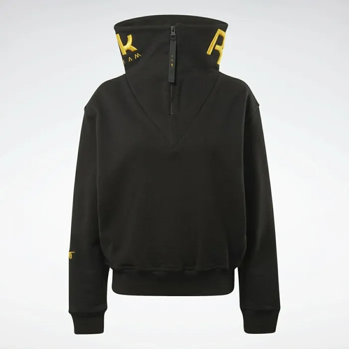 Hoodies and Sweatshirts Womens Reebok VB Cowl Sweatshirt Black