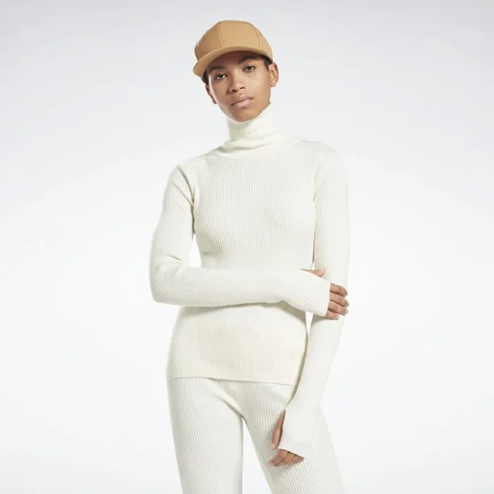Hoodies and Sweatshirts Womens Reebok VB Roll Neck Sweater Alabaster