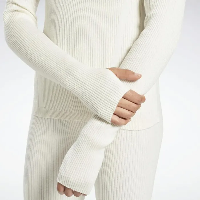 Hoodies and Sweatshirts Womens Reebok VB Roll Neck Sweater Alabaster