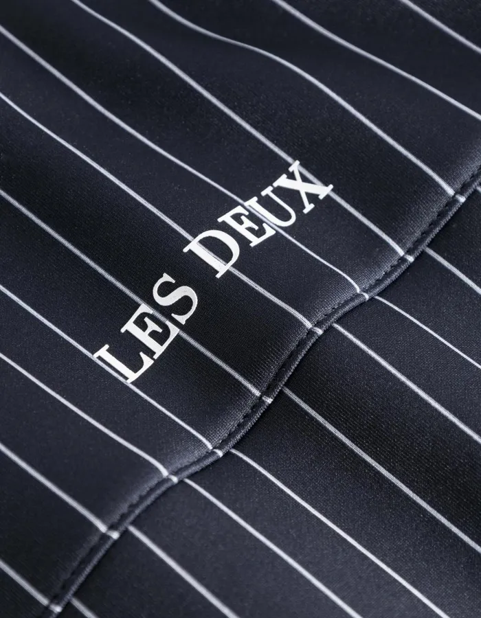 HoodiesSweatshirts Men Les Deux Ballier Pinstripe Track Jacket 8211 Dark NavyLight Ivory