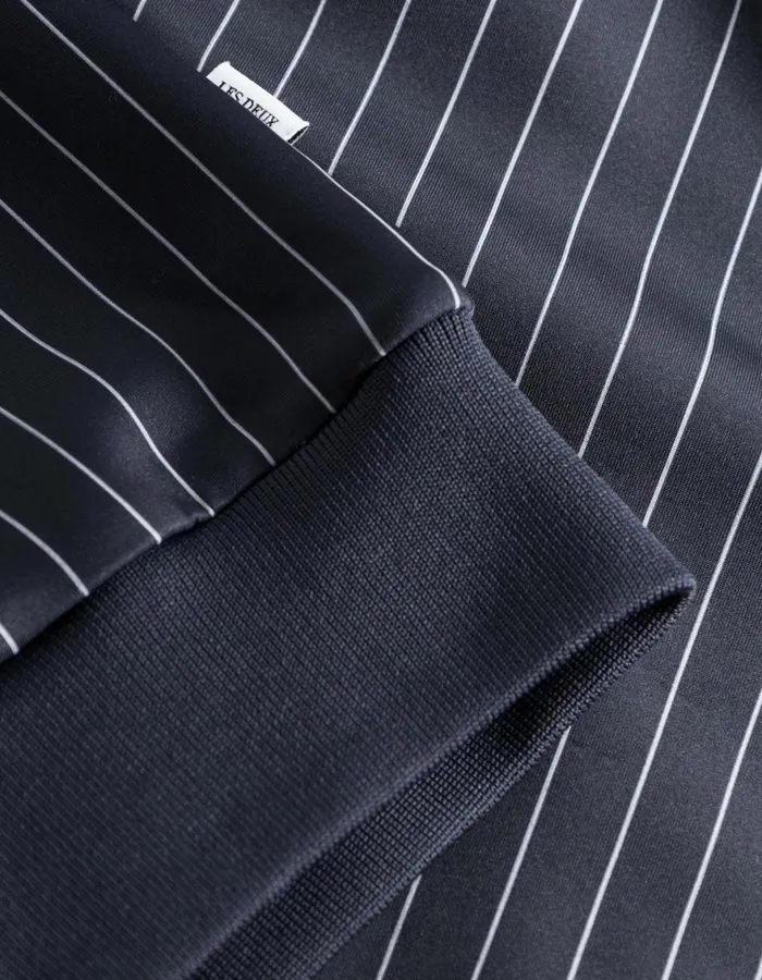 HoodiesSweatshirts Men Les Deux Ballier Pinstripe Track Jacket 8211 Dark NavyLight Ivory