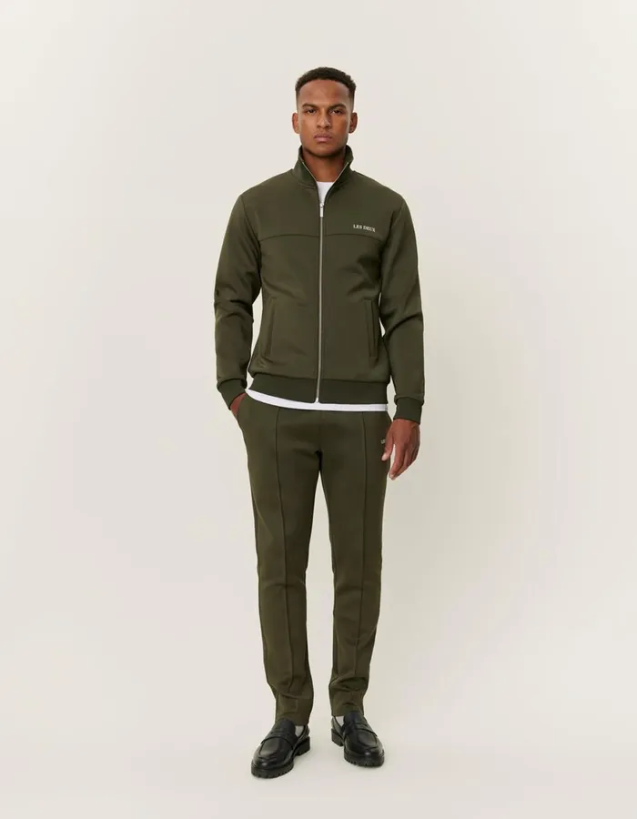 HoodiesSweatshirts Men Les Deux Ballier Track Jacket 8211 Olive Night