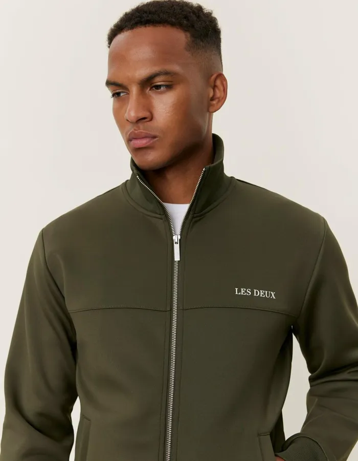 HoodiesSweatshirts Men Les Deux Ballier Track Jacket 8211 Olive Night