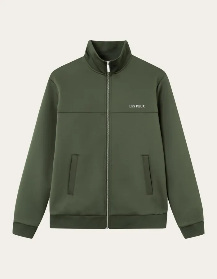 HoodiesSweatshirts Men Les Deux Ballier Track Jacket 8211 Olive Night