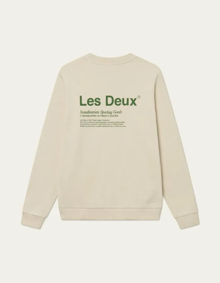 HoodiesSweatshirts Men Les Deux Brody Sweatshirt 20 8211 IvoryVintage Green