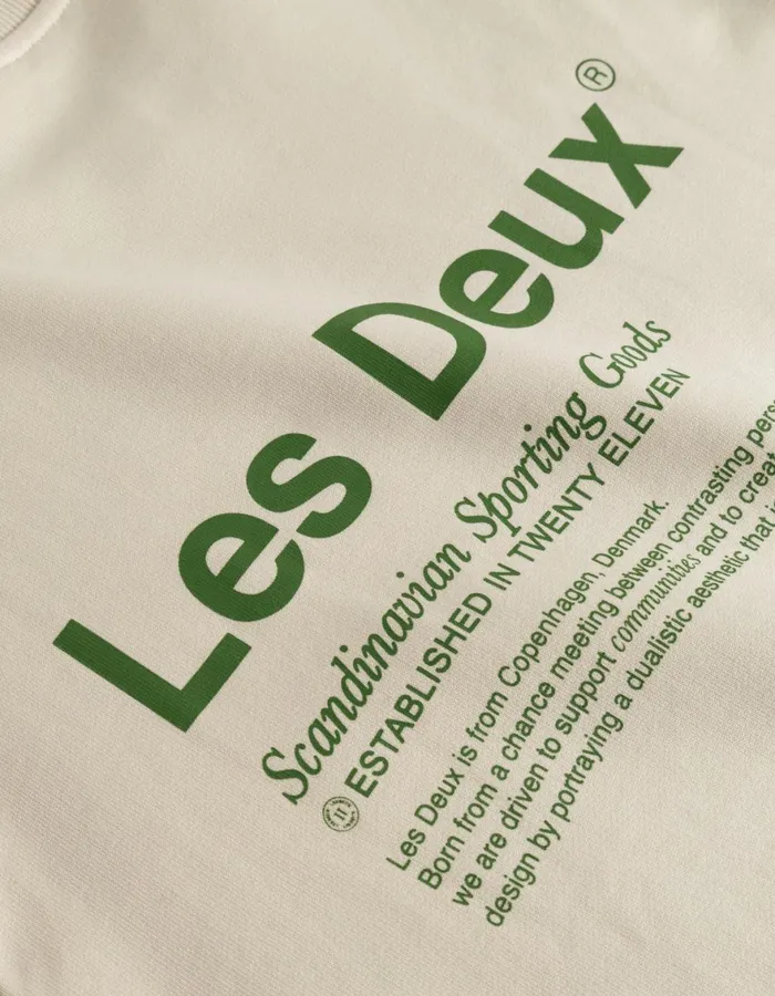 HoodiesSweatshirts Men Les Deux Brody Sweatshirt 20 8211 IvoryVintage Green