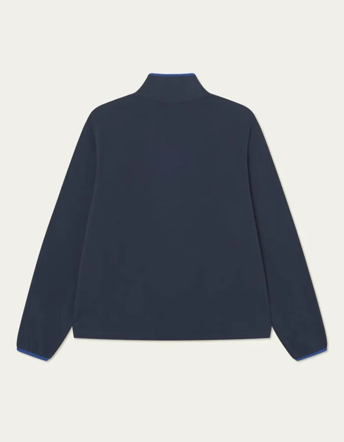 HoodiesSweatshirts Men Les Deux Contrast HalfZip Fleece Sweatshirt 8211 Dark Navy