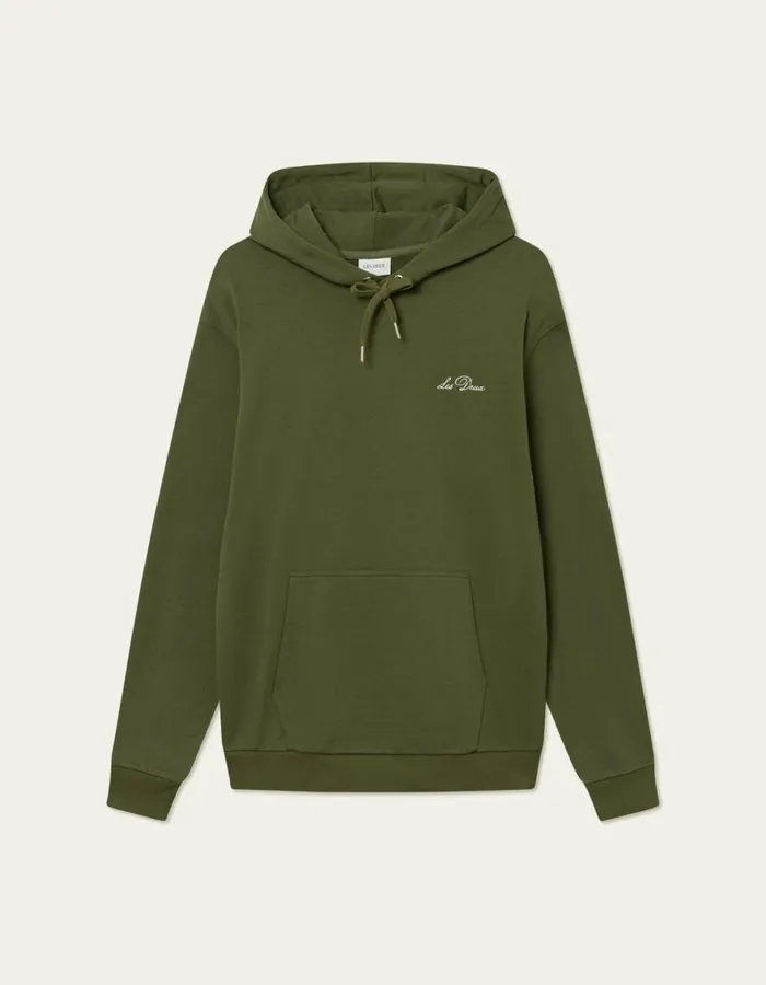 HoodiesSweatshirts Men Les Deux Crew Hoodie 8211 Chive GreenLight Ivory