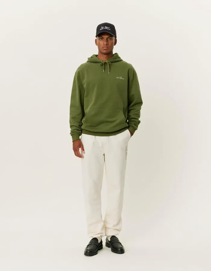 HoodiesSweatshirts Men Les Deux Crew Hoodie 8211 Chive GreenLight Ivory