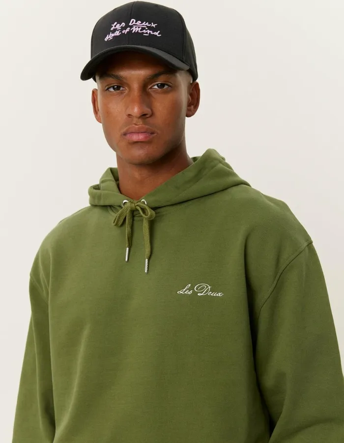 HoodiesSweatshirts Men Les Deux Crew Hoodie 8211 Chive GreenLight Ivory