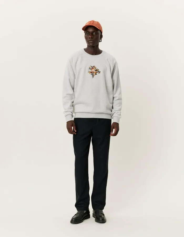 HoodiesSweatshirts Men Les Deux Fiore Sweatshirt 8211 Snow Melange