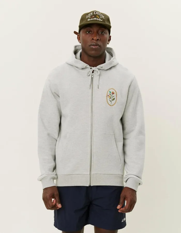 HoodiesSweatshirts Men Les Deux Geoffroy Zipper Hoodie 8211 Snow Melange