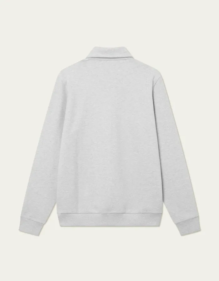 HoodiesSweatshirts Men Les Deux Geoffroy Zipper Polo Sweatshirt 8211 Snow Melange